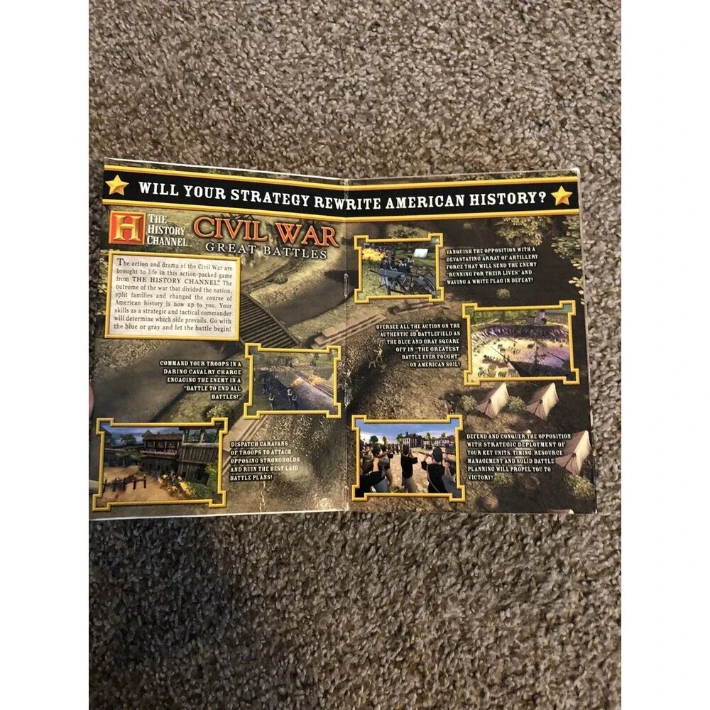 History Channel: Civil War The Game PC 2003 Game and Box *missing manual*